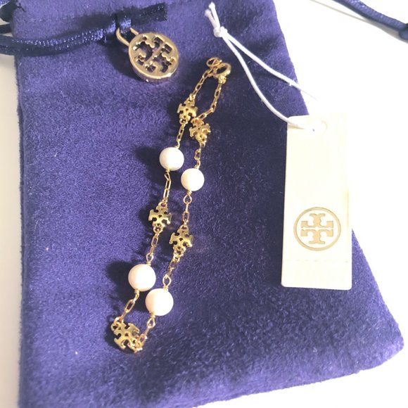 Tory Burch Kira pearl-chain bracelet GOLD - Picture 3 of 10
